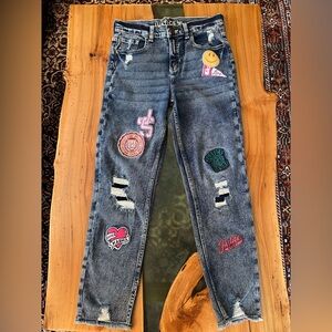 Justice Dark Blue Patch Jeans